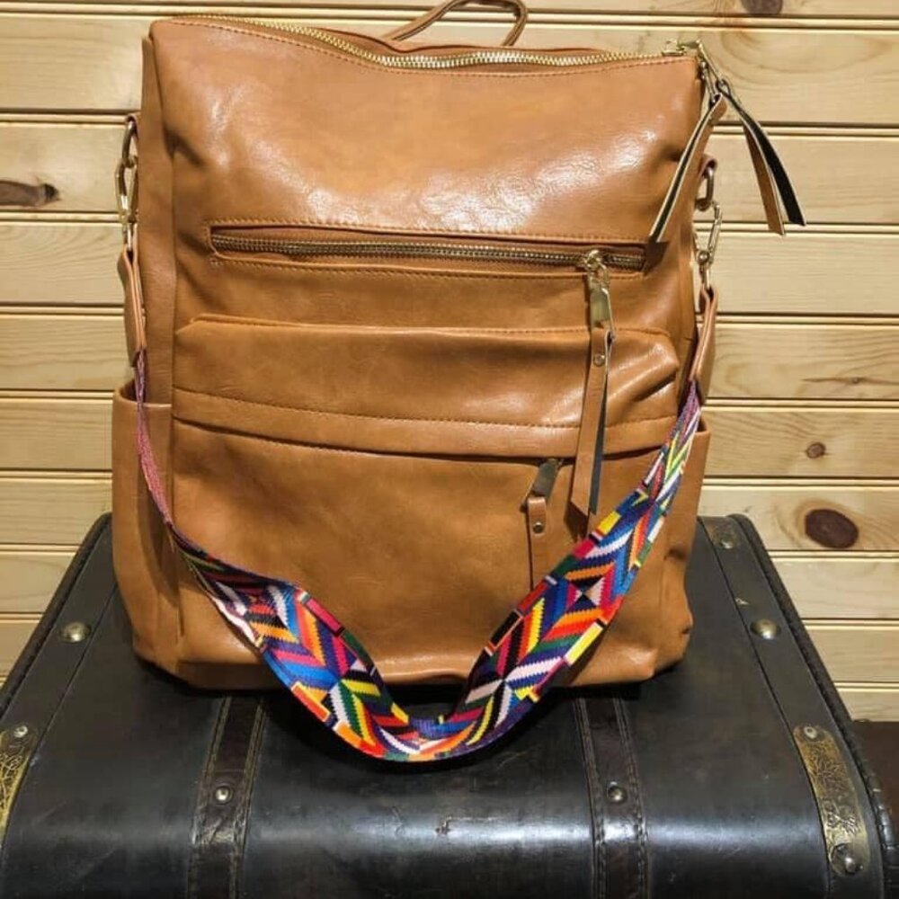 Vegan Leather Bag/Backpack Purse/Tote